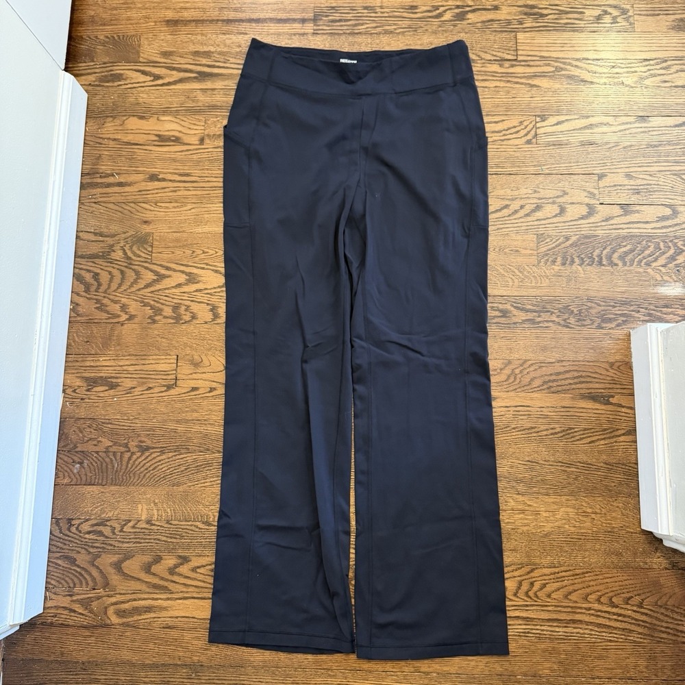 Duluth Trading Wide Leg Women's Large Athletic Pants Black Pockets Active